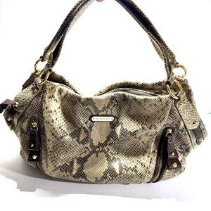 Cynthia Rowley Leather Snakeskin Pattern Hobo Satchel Shoulder Bag Large Gift